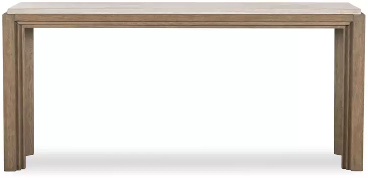 Monterey Hawthorne Light and Beige Rectangular Travertine Top Console Table