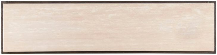 Monterey Hawthorne Dark and Beige Rectangular Travertine Top Console Table