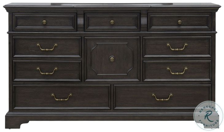 Hickory Creek Brown Velvet 10 Drawer Dresser
