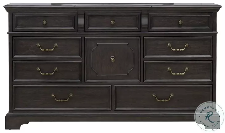Hickory Creek Brown Velvet 10 Drawer Dresser