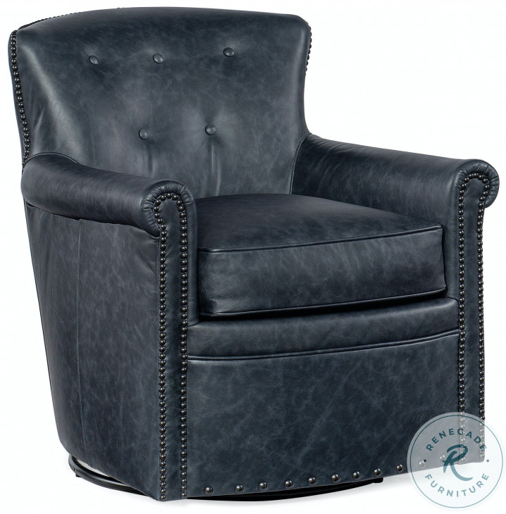 CC326045 Blue Swivel Club Chair From Hooker Coleman Furniture