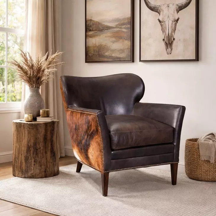 Kato Hu Espresso Leather Club Chair