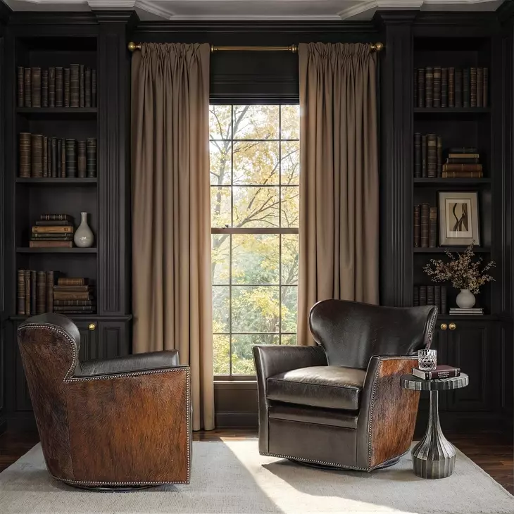 Raiden Brown Leather Swivel Club Chair