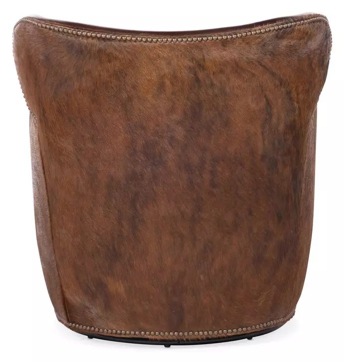 Kato Brown Leather Swivel Club Chair