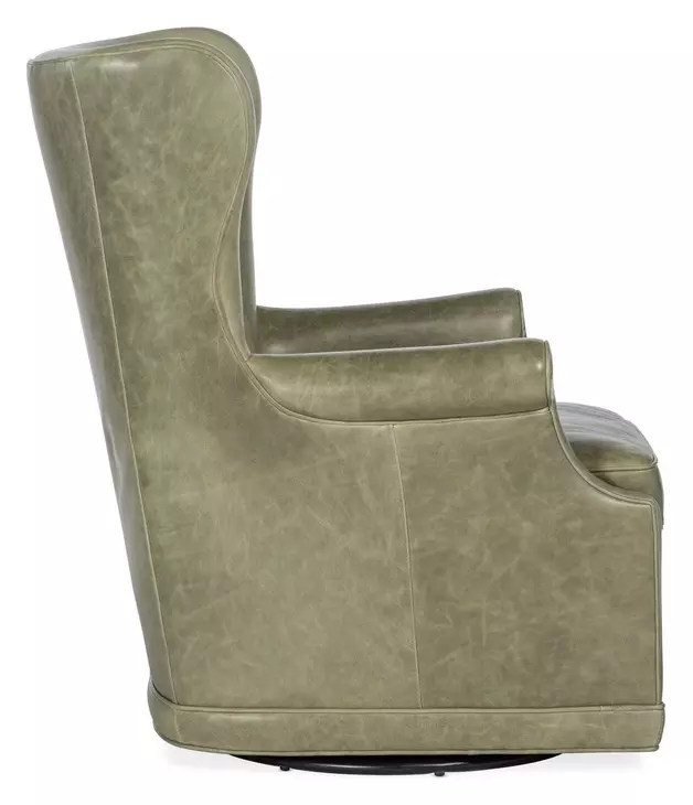 Mai Bellaire Tranquil Sage Leather Swivel Club Chair