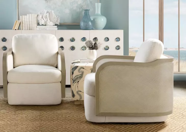 Wilma White Performance Fabric Swivel Chair