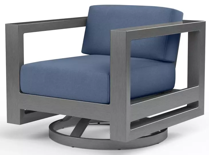 Redondo Spectrum Indigo Upholstered Outdoor Swivel Club Chair