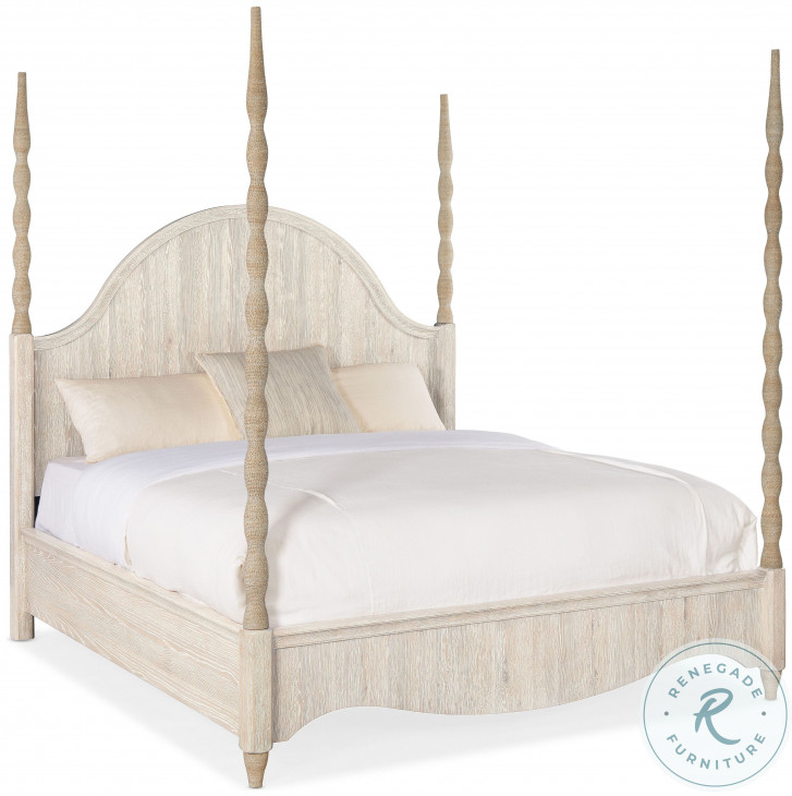 Serenity Whitewashed Oak Jetty Cal King Poster Bed From Hooker