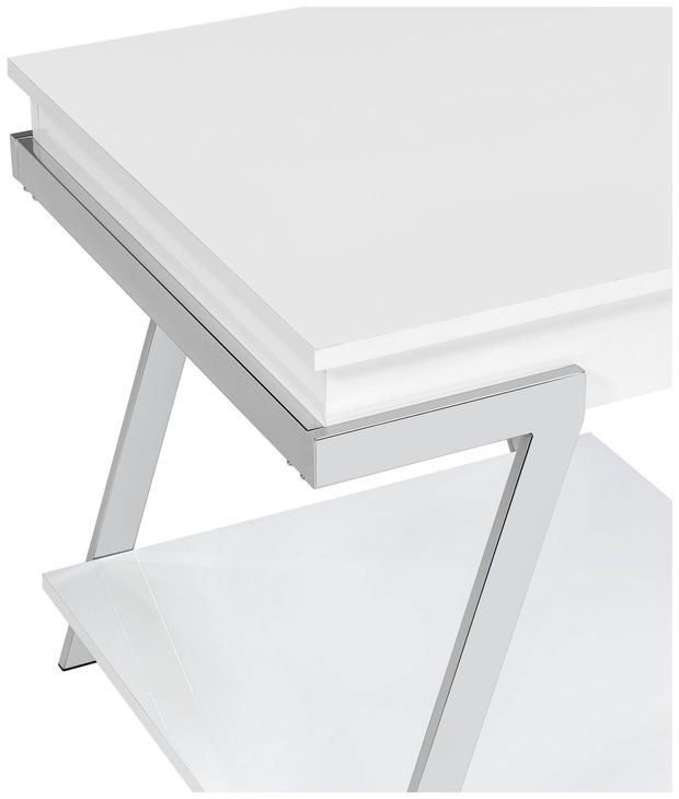 Zena White Square End Table