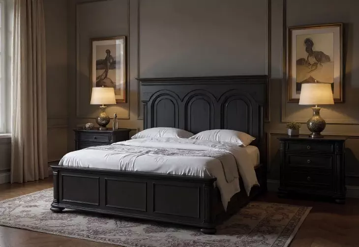 Atrium Black King Panel Bed