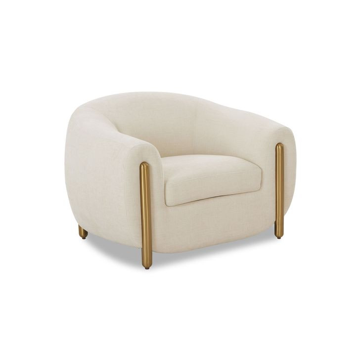 Lina Cream Performance Linen Upholstered Accent Chair