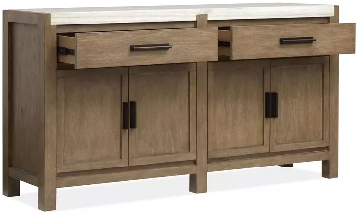 Plum Creek Sierra Brown and White Rectangular Dining Room Set