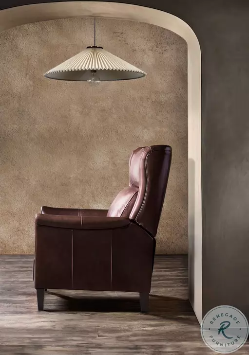 Harrowford Benjamin Burgundy Leather Power Recliner with Power Headrest