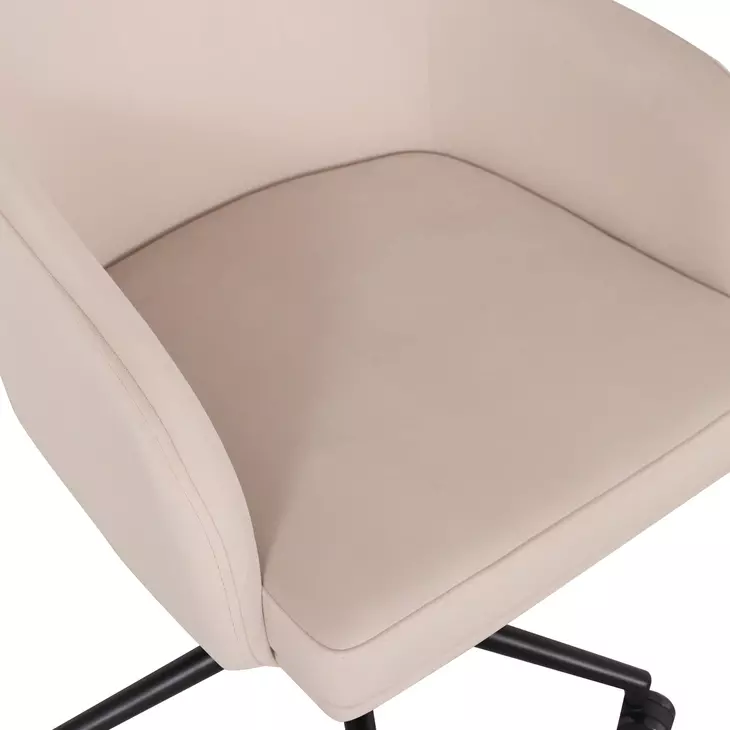 Sydney Taupe Performance Fabric Upholstered Swivel Desk Chair