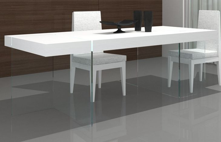 Cloud White High Gloss 78" Rectangular Dining Table