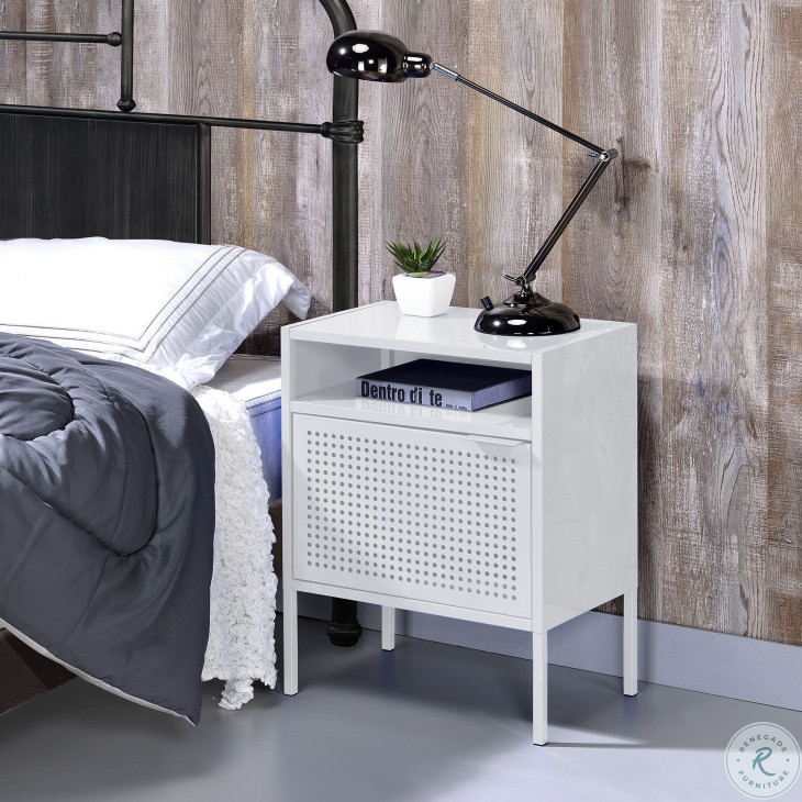 Gemma White Nightstand with USB Port from Picket House Furnishings