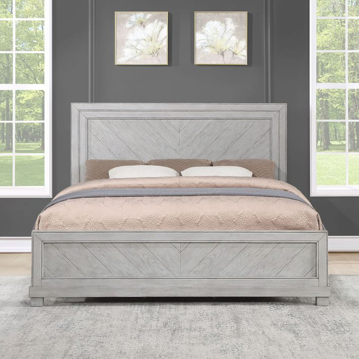 Montana Gray King Low Profile Panel Bed