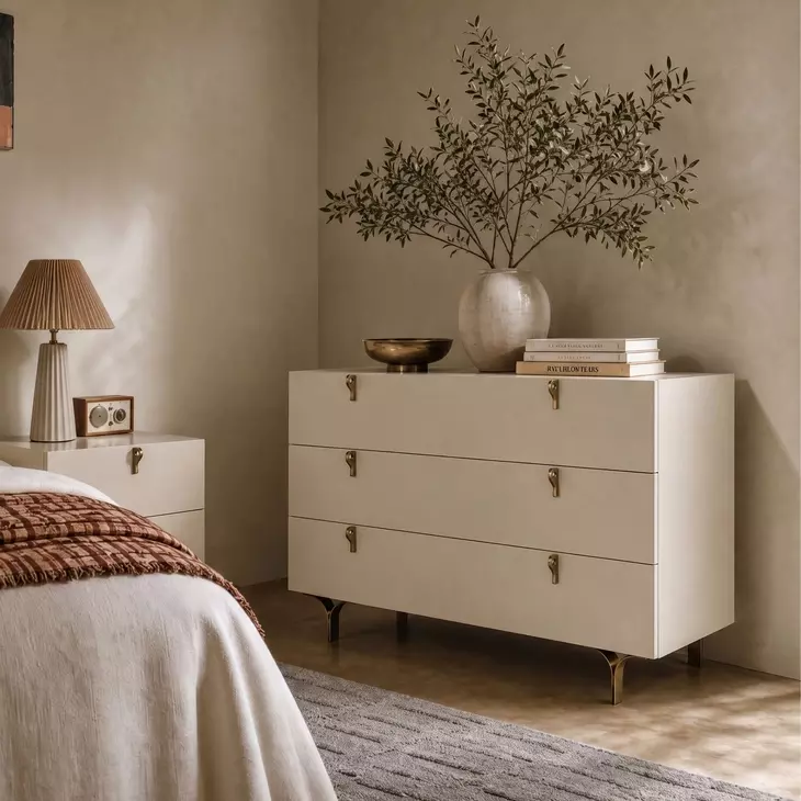 Winfield Cream Antique Brass Dresser