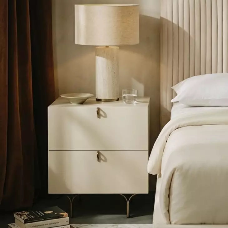 Winfield Cream And Antique Brass Small Nightstand