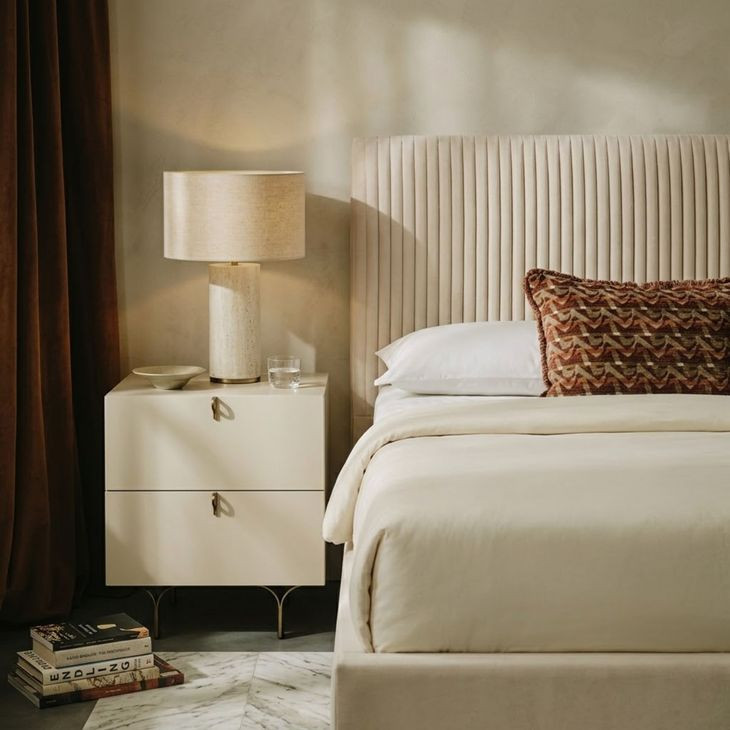 Winfield Cream And Antique Brass Small Nightstand