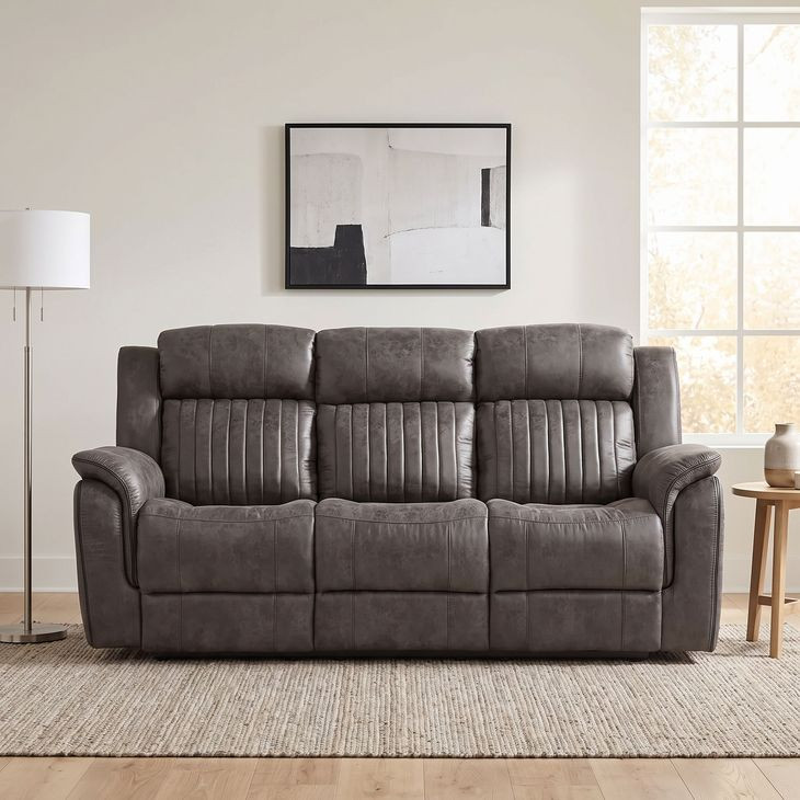 Centeroak Gray 84" Double Reclining Sofa