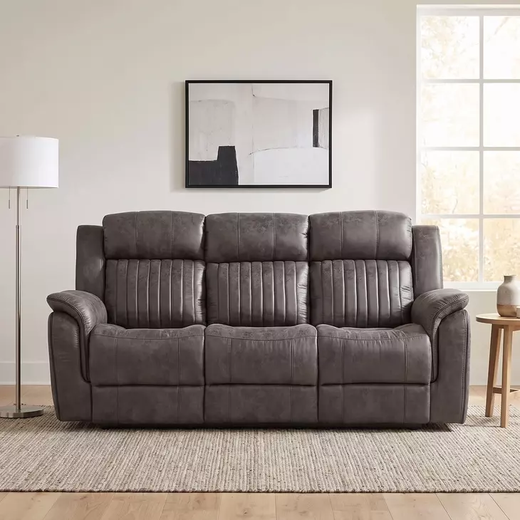 Centeroak Gray 84" Double Reclining Sofa