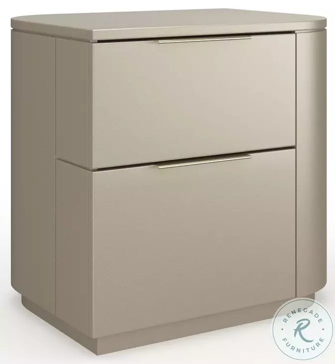 Oblique Soft Silver Paint Gloss Right Nightstand
