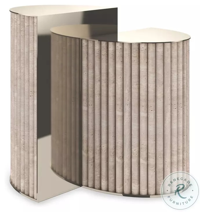 Hewn Whisper of Gold Nestling Accent Table