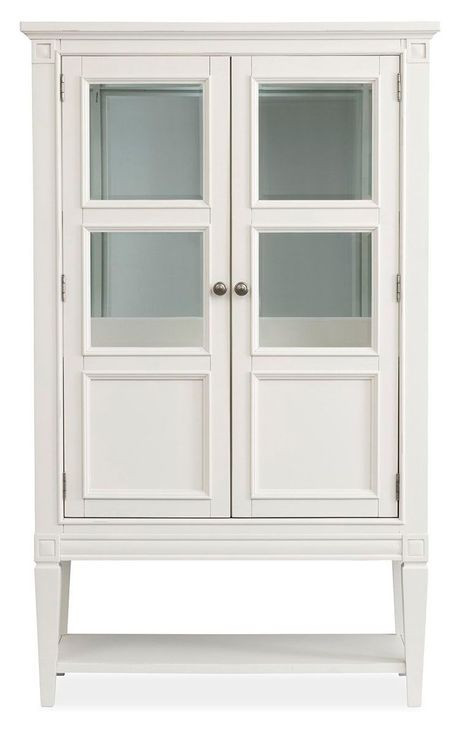 Silverwillow Egg Shell White 2 Glass Door Display Cabinet with LED Light