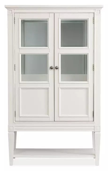 Willowbrook Egg Shell White 2 Glass Door Display Cabinet with LED