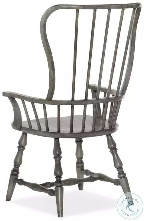 Dolce Vita Speckled Gray Spindle Back Arm Chair Set Of 2