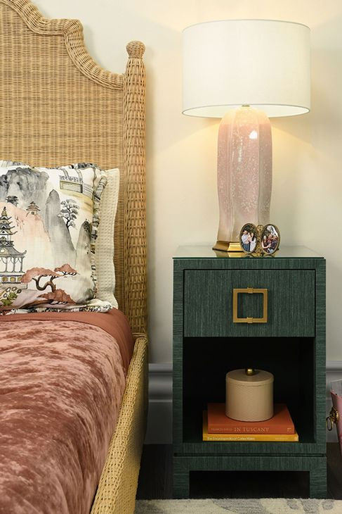 Blair Green Dyed Square 1 Drawer Glass Top Side Table