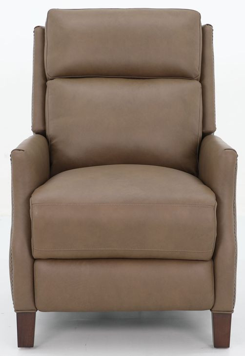 Charlotte Cashmere Taupe Leather Power Recliner with Power Headrest