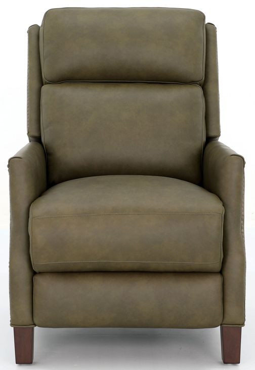 Charlotte Oasis Olive Leather Power Recliner with Power Headrest
