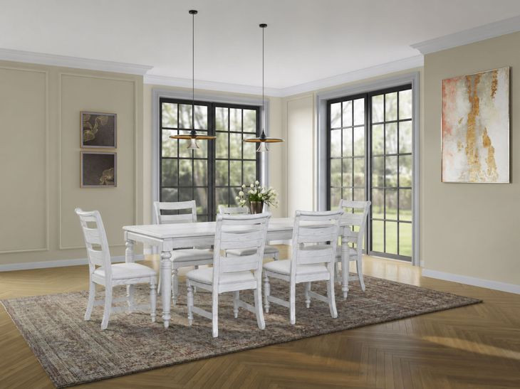 Clover Ridge Whitewash Extendable Dining Table
