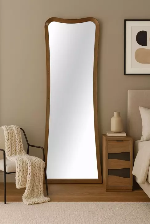 Blue Mallee Brown Rectangular Floor Mirror