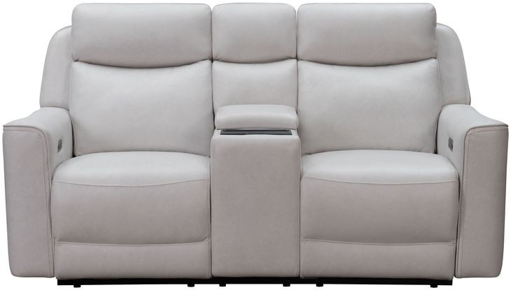 Chester Denisa Soft White Leather 76" Power Reclining Loveseat with Console and USB Charging