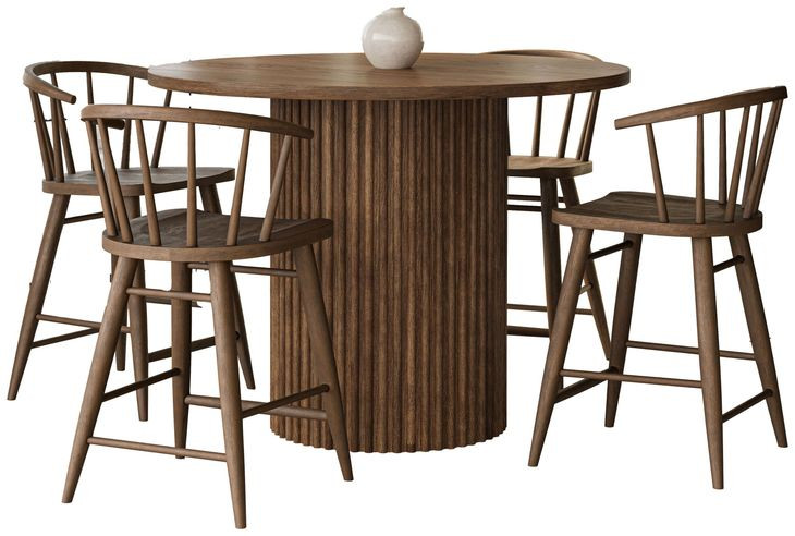 Auden Chestnut 5 Piece Counter Height Dining Set