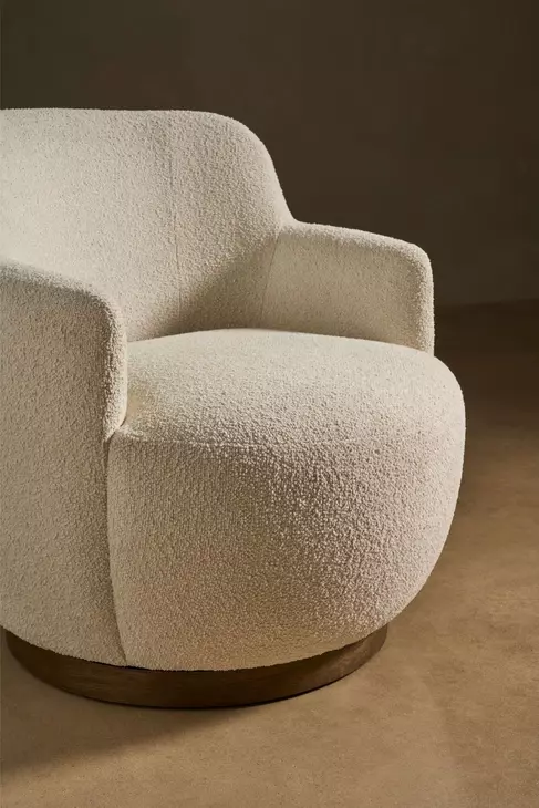 Chloe Colorado Natural Performance Fabric Upholstered Swivel Chair