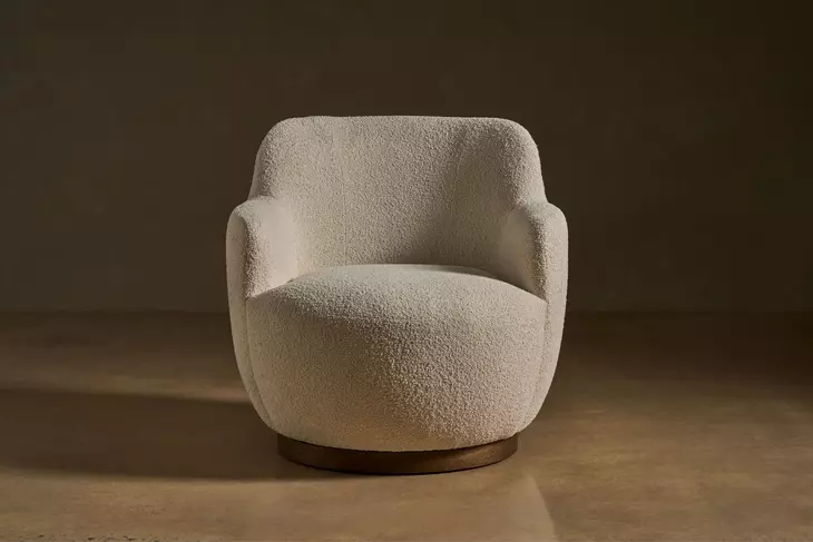 Chloe Colorado Natural Performance Fabric Upholstered Swivel Chair