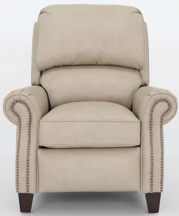 Churchill Cashmere Stone Leather Push Thru The Arms Recliner