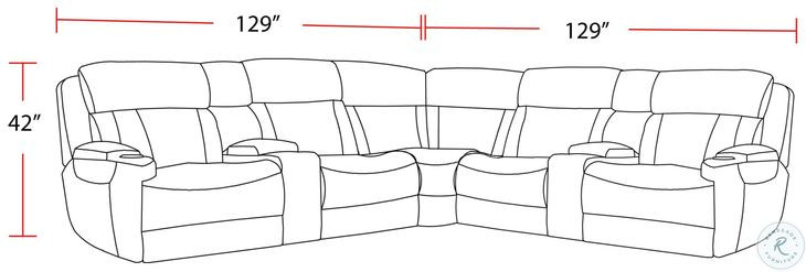 Duncan Lucky Fawn Performance Fabric 7 Piece Modular Power Reclining Sectional