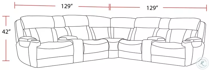 Duncan Lucky Fawn Performance Fabric 7 Piece Modular Power Reclining Sectional