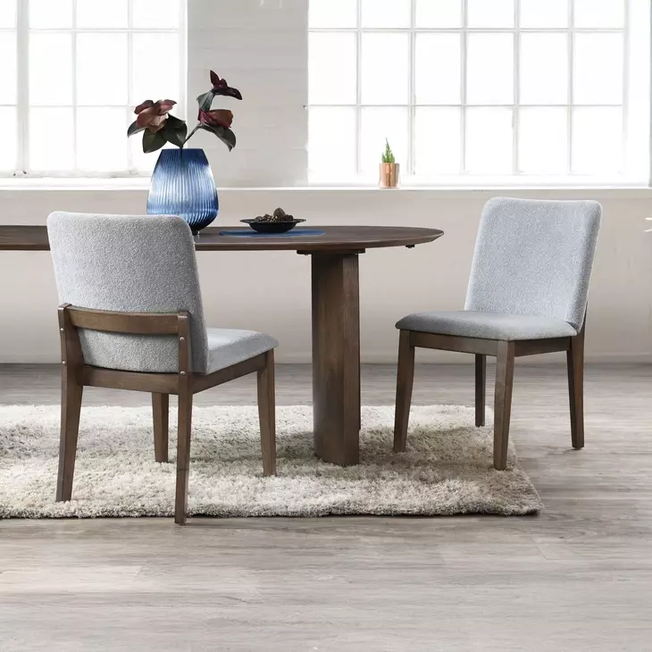 Kody Stone Gray Upholstered Dining Chair Set of 2