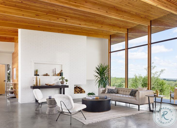 Perry Bright Brass Clad Coffee Table