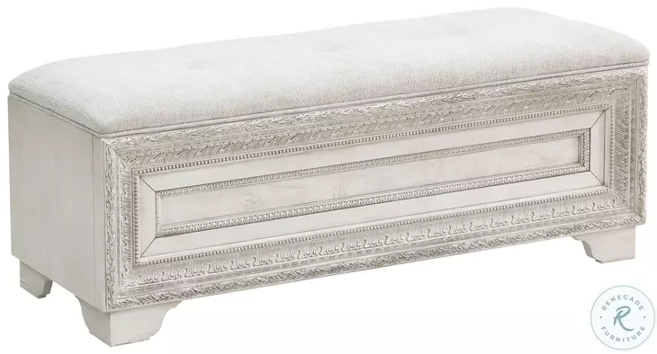 Camila Semi Transparent Creamy White Bed Bench 