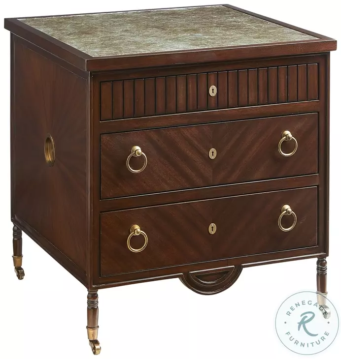 Xander Mahogany Wood Side Table