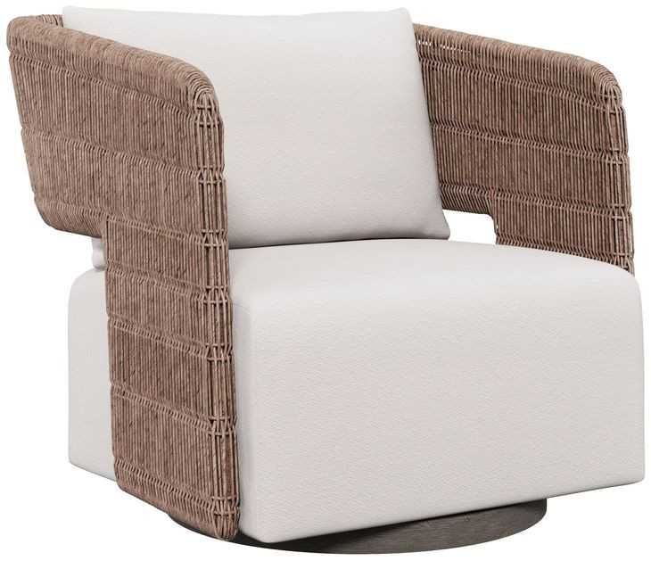 Maldives White Performance Fabric Outdoor Swivel Chair
