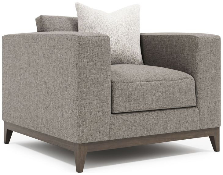 Noel Gray Upholstered Lounge Chair with Pillow