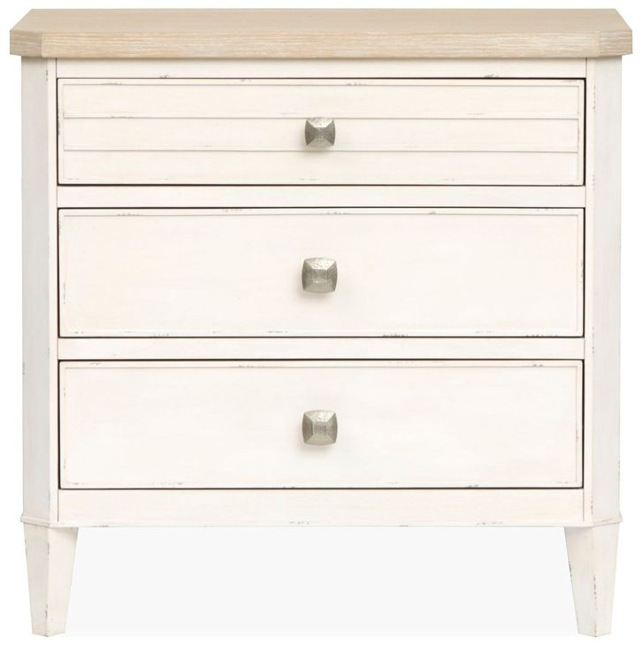 Echo Isles Sea Pearl and Driftwood 3 Drawer Nightstand with USB Charging